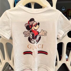 Gucci Kids White Tee with Mickey Design